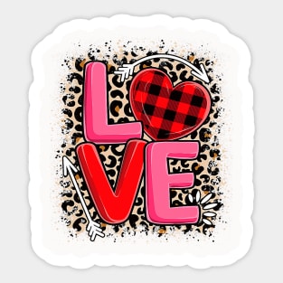 Cute Love Heart Leopard Print Valentines Day Women Girls Sticker